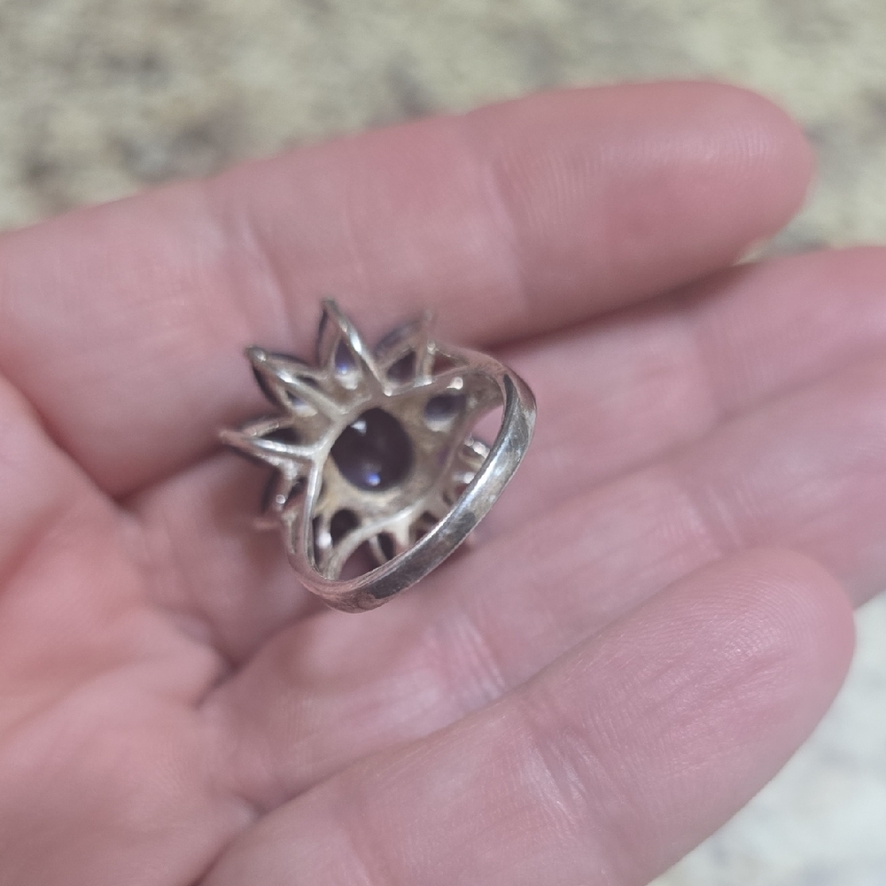 Stunning Silver and Blue Gemstone Ring‎ - Picture 11 of 13